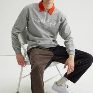 NEW XLARGE Zip Rugby Polo Long Sleeve Shirt